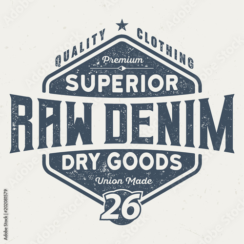 Superior Raw Denim - Vintage Tee Design For Printing 