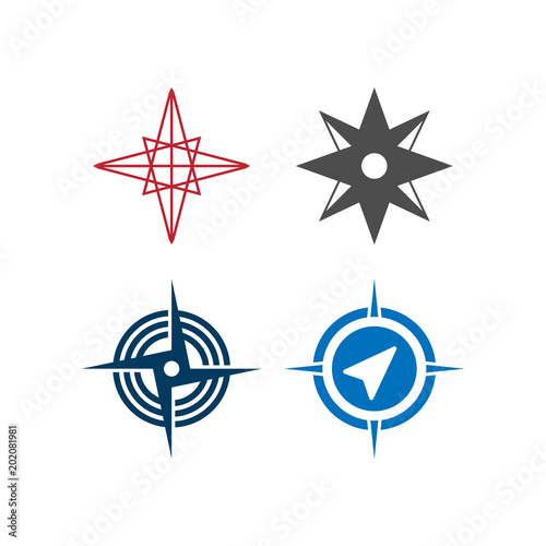 Compass logo icon design concept
