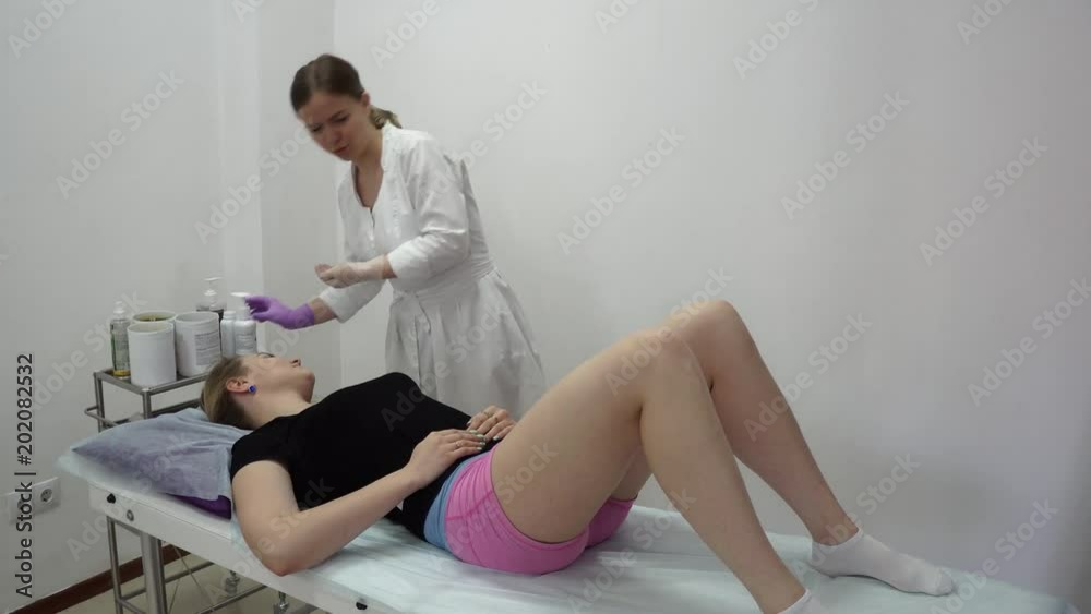 Sugar paste. Sugaring, depilation. Smooth skin legs. Waxing with sugar.