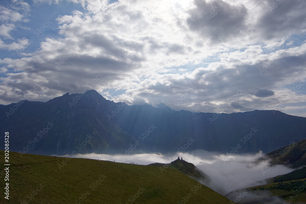 Trinity Church at the ascent to the Kazbek