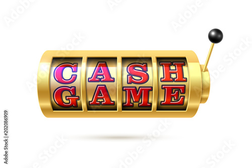 Slot machine with Cash Game text