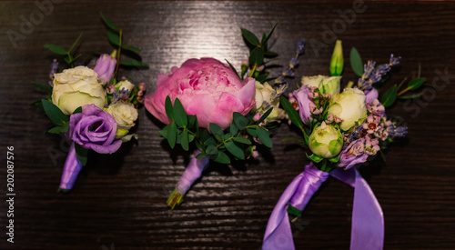 Fototapeta Naklejka Na Ścianę i Meble -  Beautiful wedding bouquet of beautiful fresh flowers