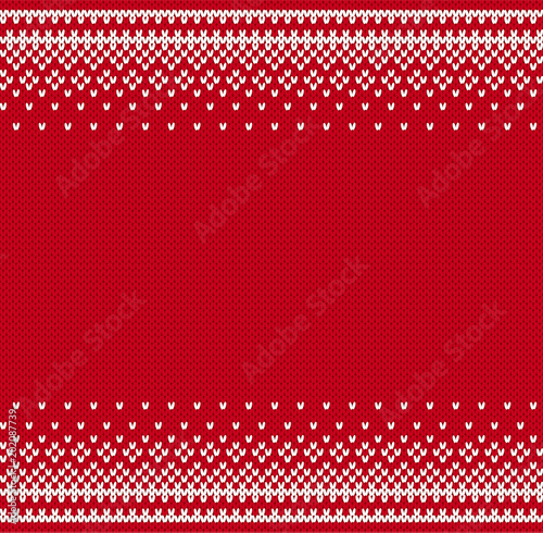 Knit geometric ornament to printing on fabric. Scandinavian knitted pattern for a sweater in fair Isle style.