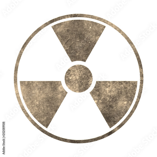 Radiation grunge symbol on on white background