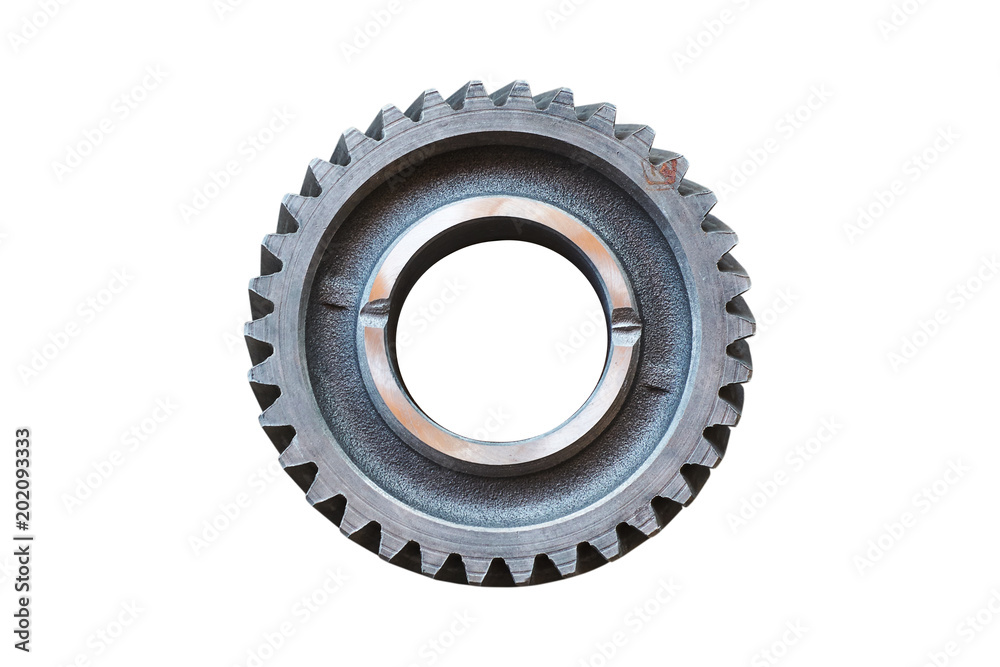 Metal gear gearbox isolated on a white background. Metal gear gearbox isolated on a white background.
