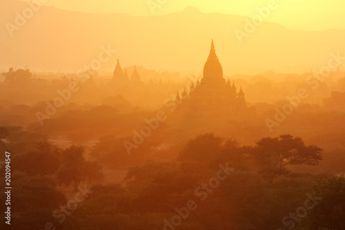 Bagan - with abandoned temples in the twilight hous, Myanmar