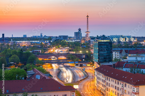 Photography Berlin, Germany, Funkturm, View on the motorway.