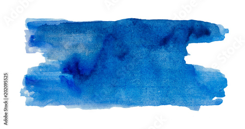 Watercolor illustrations abstract graphics. Abstract brush strokes of watercolor paint, backgrounds and graphic compositions can be successfully applied in various design projects. Blue color.