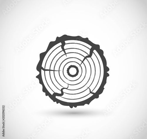Log icon, sawmill vector