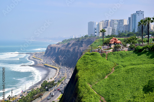 Coastline in Lima, Peru photo