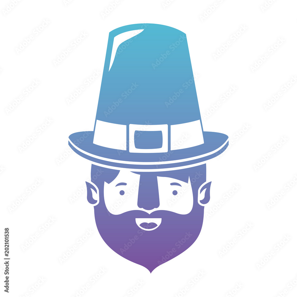 leprechaun head avatar character icon vector illustration design