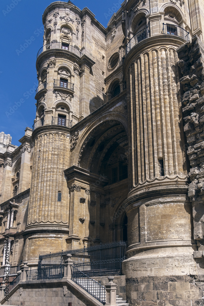 Portada de la Catedral de Málaga, Andalucía, España