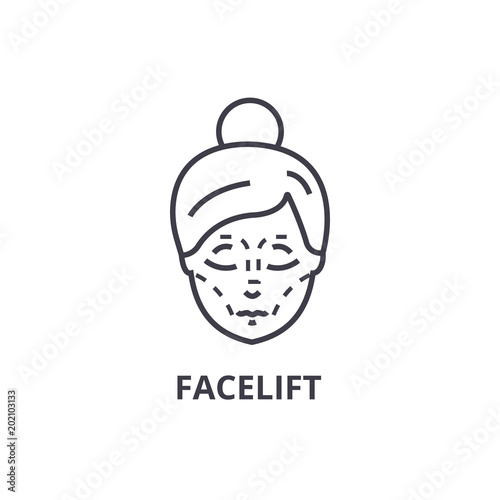 facelift thin line icon, sign, symbol, illustation, linear concept vector 