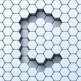 Hexagonal grid letter C 3D