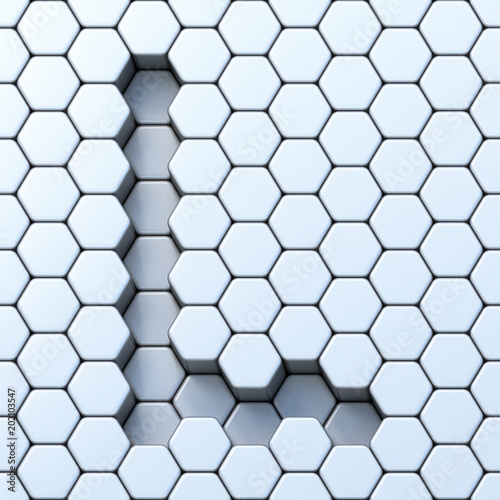 Hexagonal grid letter L 3D