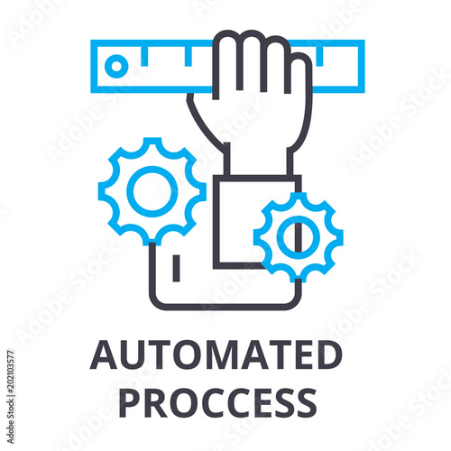 automated proccess thin line icon, sign, symbol, illustation, linear concept vector 