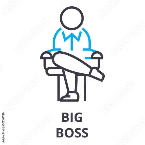big boss thin line icon, sign, symbol, illustation, linear concept vector 