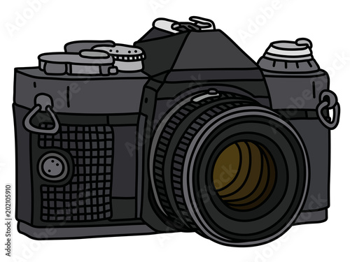 The retro black photographic camera