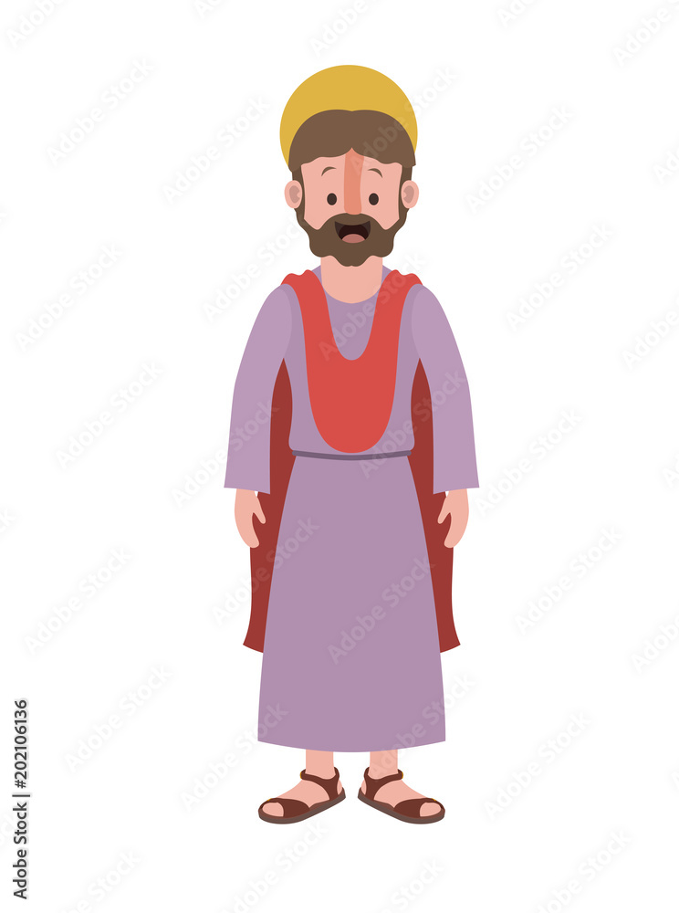 apostle of Jesus with halo character vector illustration design apostle of Jesus with halo character vector illustration design