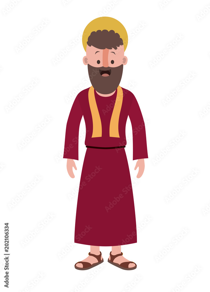 apostle of Jesus with halo character vector illustration design apostle of Jesus with halo character vector illustration design