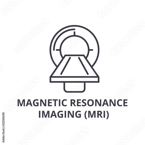 magnetic resonance imaging (mri) thin line icon, sign, symbol, illustation, linear concept vector 