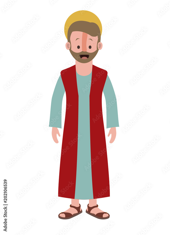 apostle of Jesus with halo character vector illustration design apostle of Jesus with halo character vector illustration design
