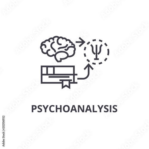 psychoanalysis thin line icon, sign, symbol, illustation, linear concept vector 