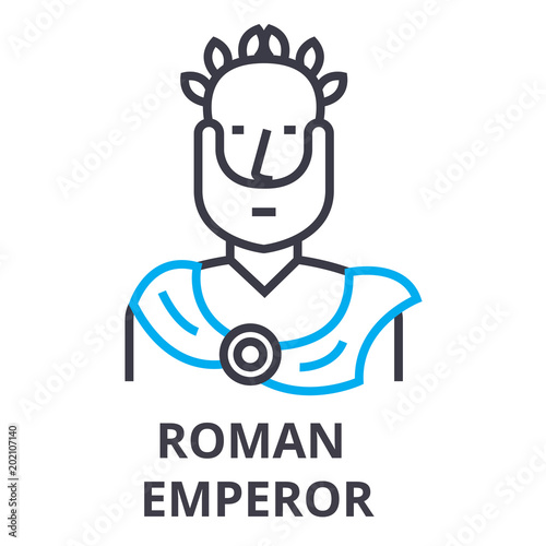 roman emperor thin line icon, sign, symbol, illustation, linear concept vector 