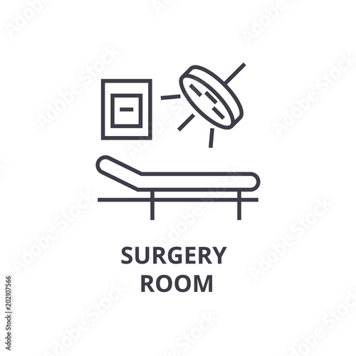 surgery room thin line icon, sign, symbol, illustation, linear concept vector 