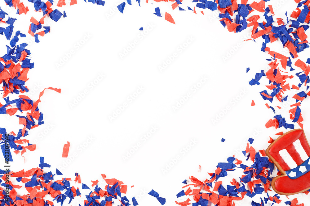 Obraz premium Patriotic confetti background of 4th of July