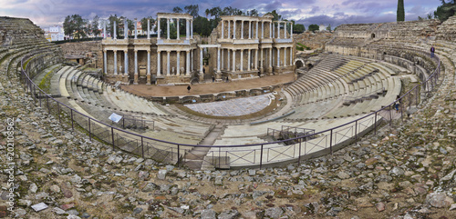 Old roman heater in Merida, Badajoz, Spain, the old capital from the Roman Empire in Hispania and the theater is still in use photo