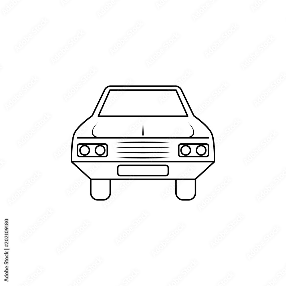 car front illustration. Element of extreme races for mobile concept and web apps. Thin line car front illustration can be used for web and mobile. Premium icon car front illustration. Element of extreme races for mobile concept and web apps. Thin line car front illustration can be used for web and mobile. Premium icon