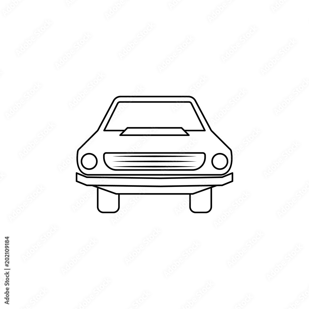 car front illustration. Element of extreme races for mobile concept and web apps. Thin line car front illustration can be used for web and mobile. Premium icon