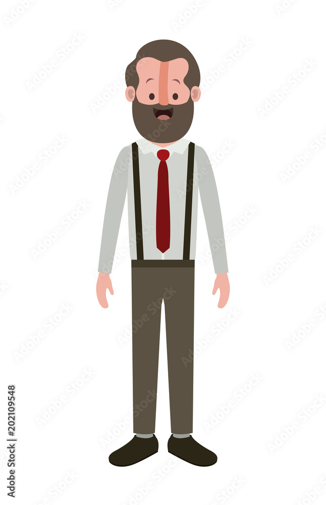 elegant old man with beard vector illustration design