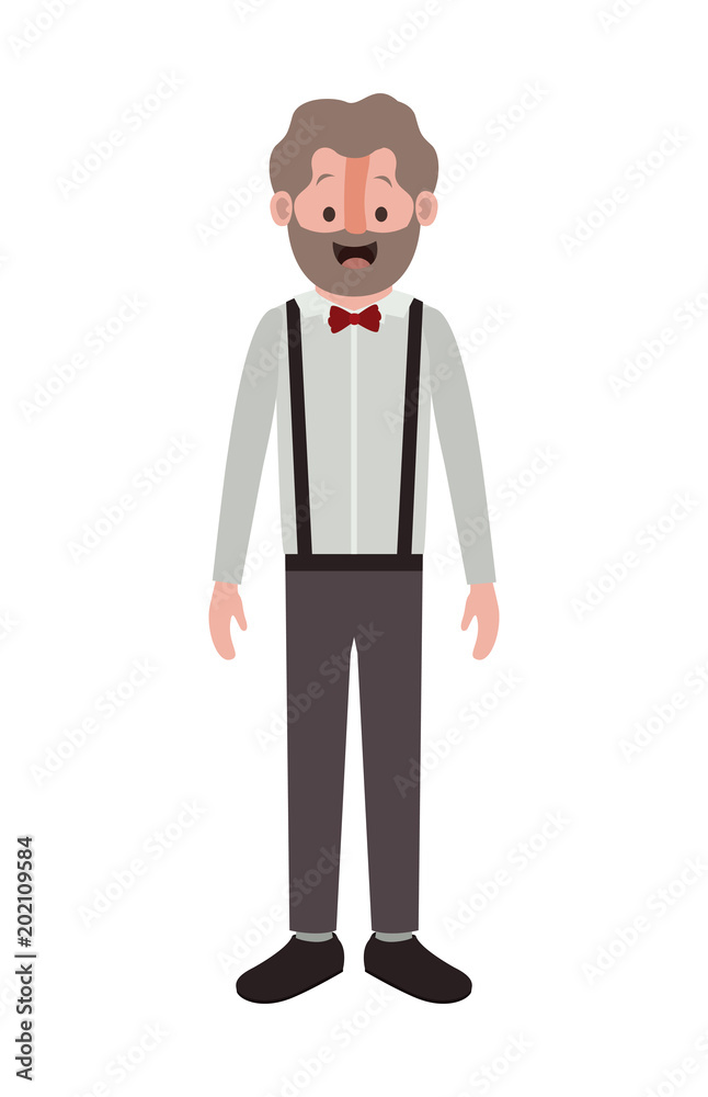 elegant old man with beard vector illustration design