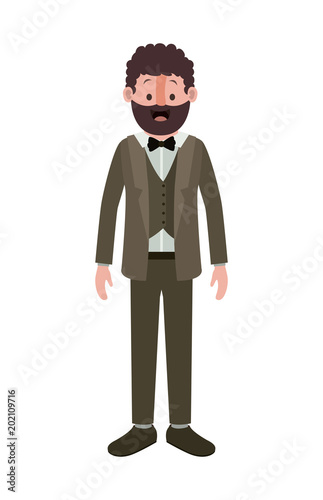 elegant old man with beard vector illustration design