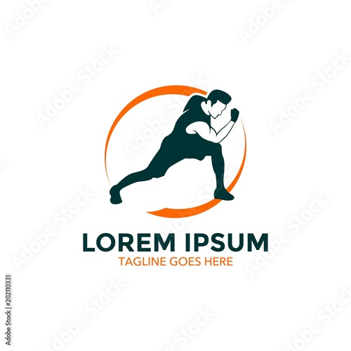 fitness logo. gymnastic. icon. vector illustration. minimalist