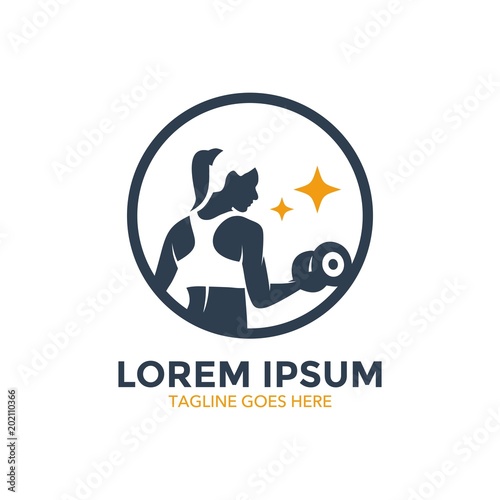 fitness logo. gymnastic. icon. vector illustration. minimalist