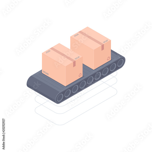 Isometric automated conveyor belt