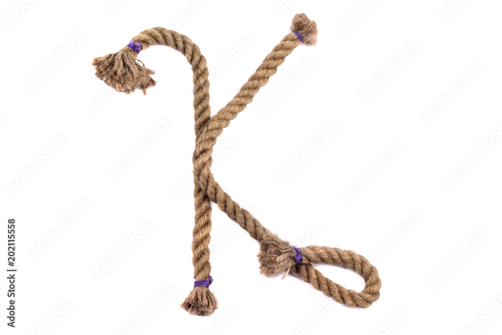 Alphabet from the rope letter k Stock Photo | Adobe Stock