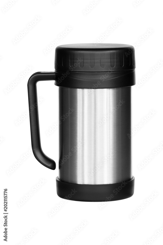 Thermos travel tumbler cup on white background Thermos travel tumbler cup on white background