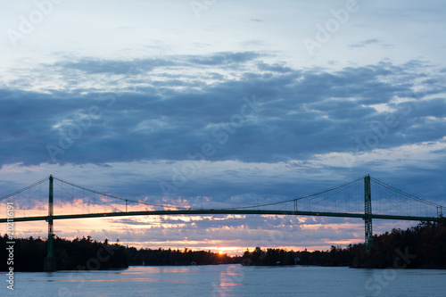 Thousand Islands International Bridge in Ontario with Ivy Lea Park, Gananoque, Georgina Island and Constance Island