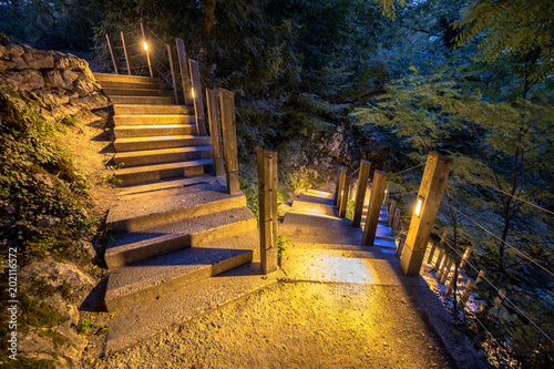 Illuminated outdoor Stairway