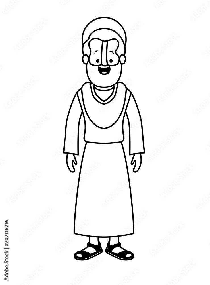 apostle of Jesus with halo character vector illustration design apostle of Jesus with halo character vector illustration design