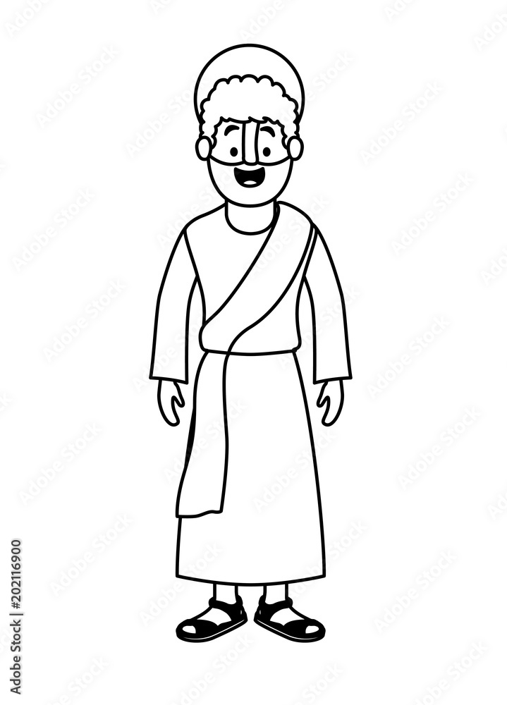 apostle of Jesus with halo character vector illustration design apostle of Jesus with halo character vector illustration design