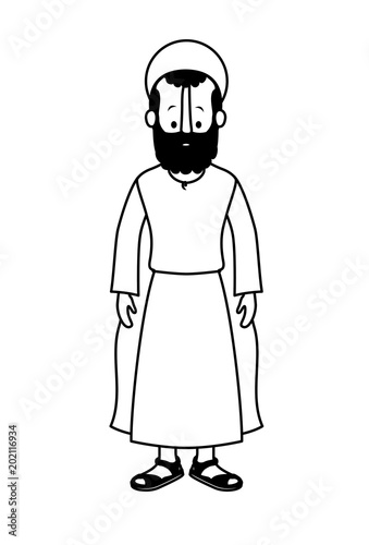 apostle of Jesus with halo character vector illustration design
