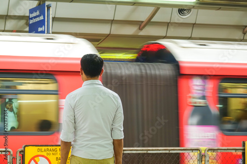 KUALA LUMPUR, 20 APRIL 2018. Blur people at train station,KL SENTRAL. photo