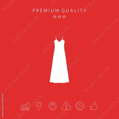 Long Dress, Evening dress, combination or nightie , the silhouette. Menu item in the web design