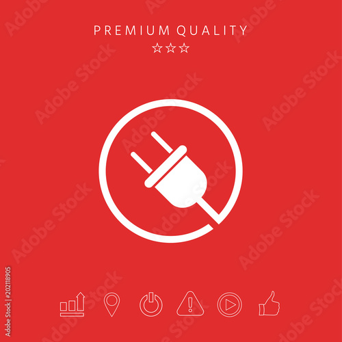Plug in round icon