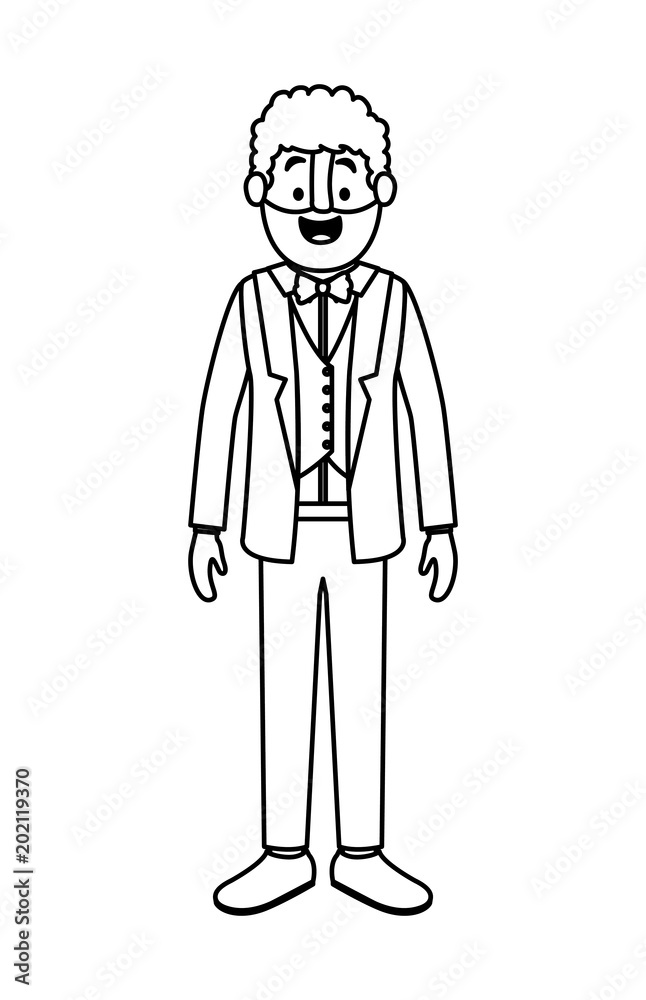 elegant old man with beard vector illustration design elegant old man with beard vector illustration design